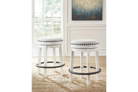 Valebeck White/Black Counter Height Stool by Ashley at Eve Furniture