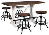 Valebeck White/Brown 5-Piece Counter Height Set with Stools by Ashley at Eve Furniture