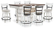 Valebeck White/Brown Counter Height Dining Table and 6 Chairs by Ashley at Eve Furniture