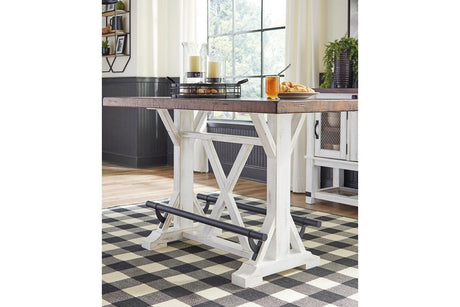 Valebeck White/Brown Counter Height Dining Table by Ashley at Eve Furniture