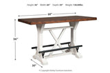 Valebeck White/Brown Counter Height Dining Table by Ashley at Eve Furniture