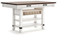 Valebeck White/Brown Counter Height Dining Table by Ashley at Eve Furniture