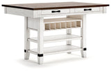 Valebeck White/Brown Counter Height Dining Table by Ashley at Eve Furniture