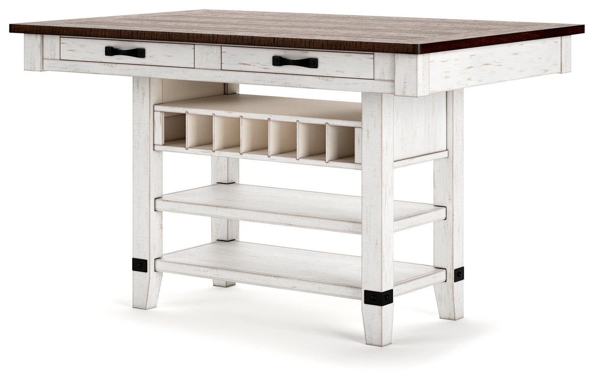 Valebeck White/Brown Counter Height Dining Table by Ashley at Eve Furniture