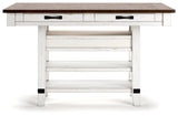 Valebeck White/Brown Counter Height Dining Table by Ashley at Eve Furniture