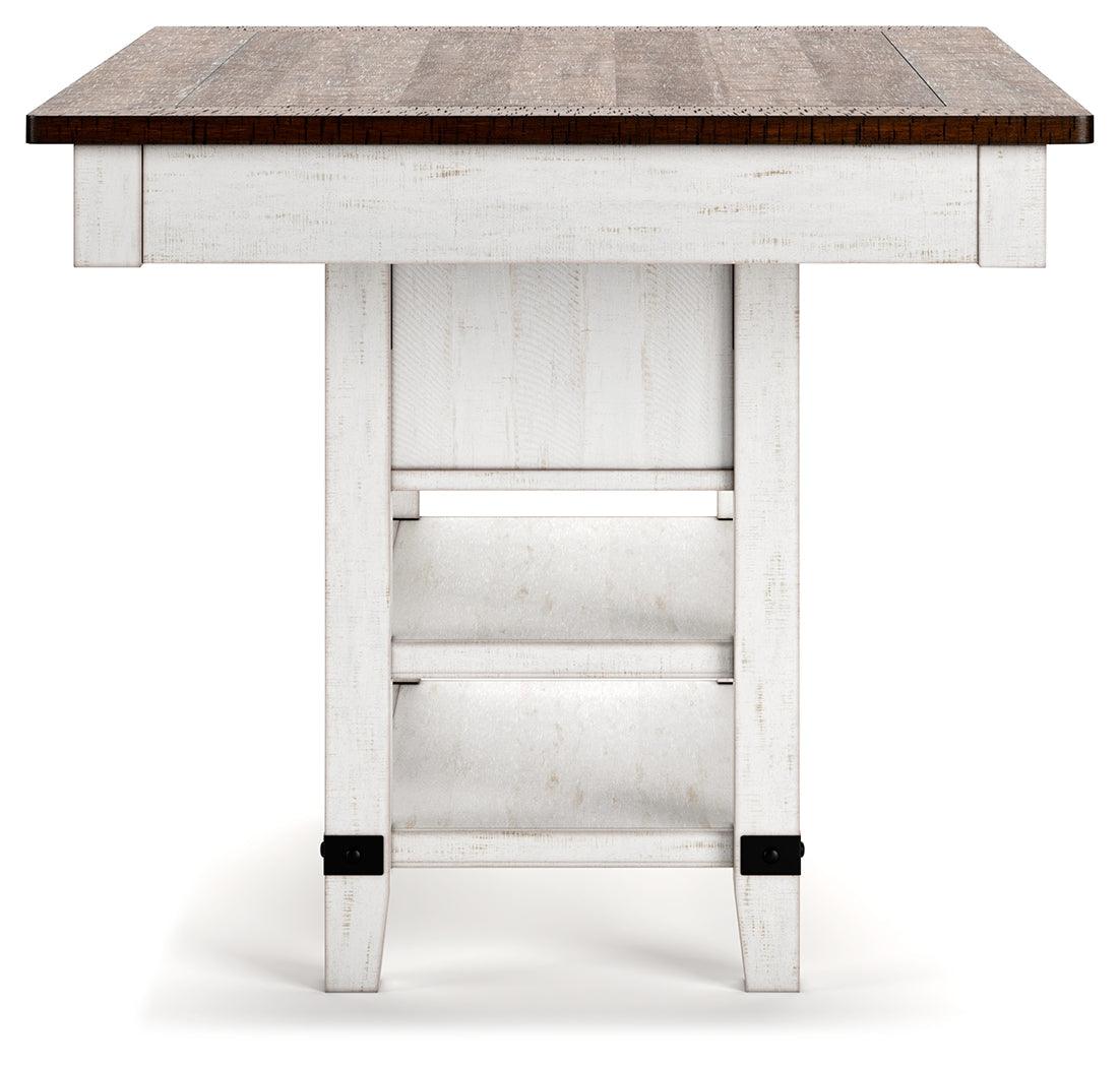 Valebeck White/Brown Counter Height Dining Table by Ashley at Eve Furniture