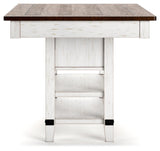 Valebeck White/Brown Counter Height Dining Table by Ashley at Eve Furniture