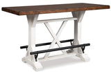 Valebeck White/Brown Counter Height Dining Table by Ashley at Eve Furniture