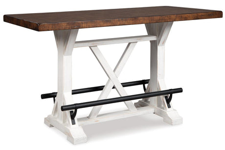 Valebeck White/Brown Counter Height Dining Table by Ashley at Eve Furniture