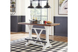 Valebeck White/Brown Counter Height Dining Table by Ashley at Eve Furniture