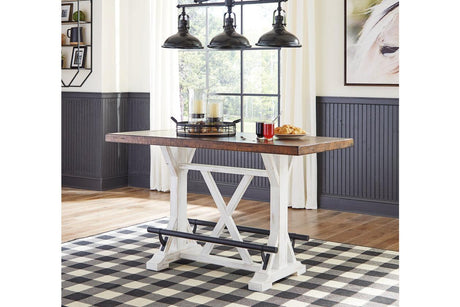 Valebeck White/Brown Counter Height Dining Table by Ashley at Eve Furniture