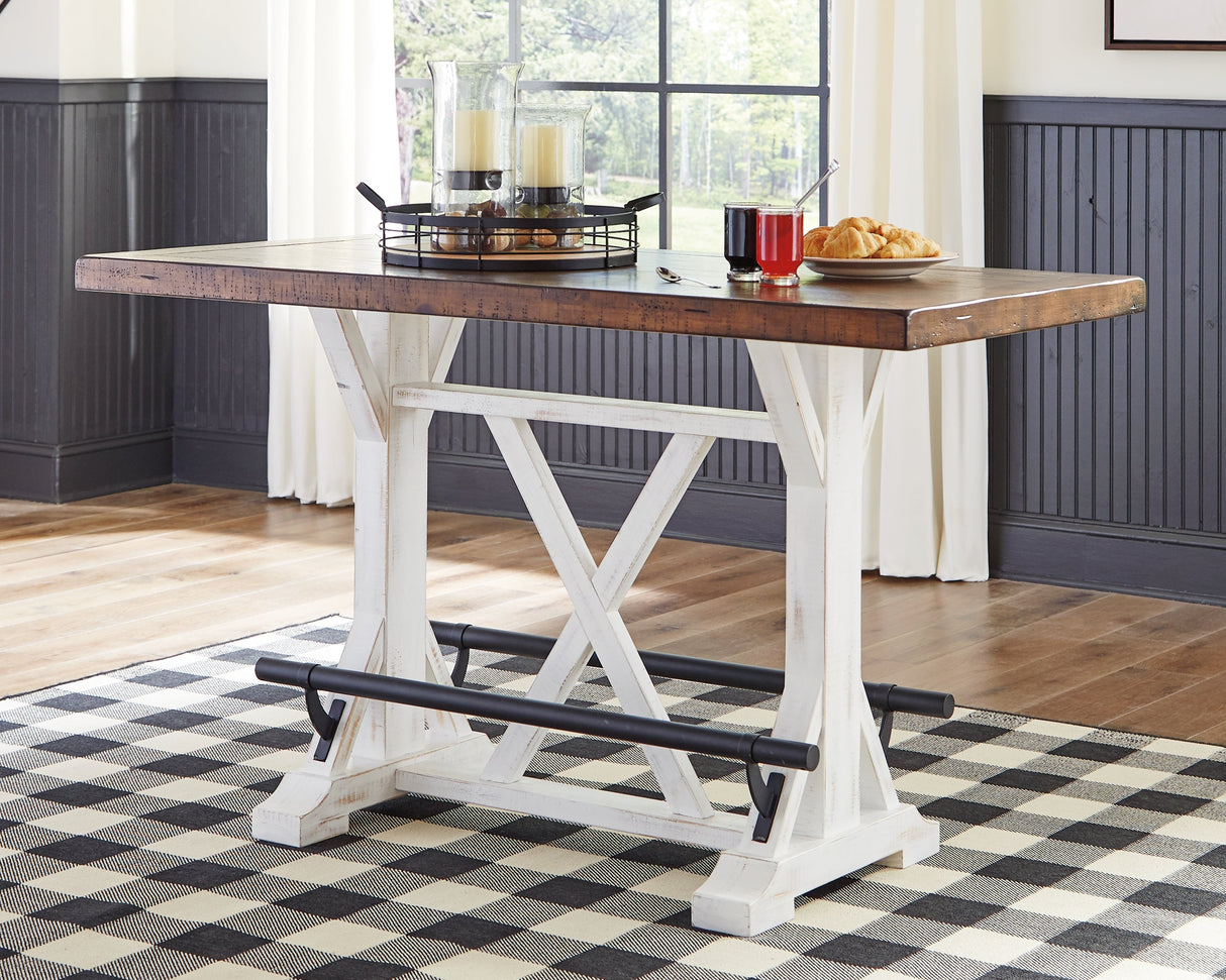 Valebeck White & Brown Counter Height Set by Ashley at Eve Furniture