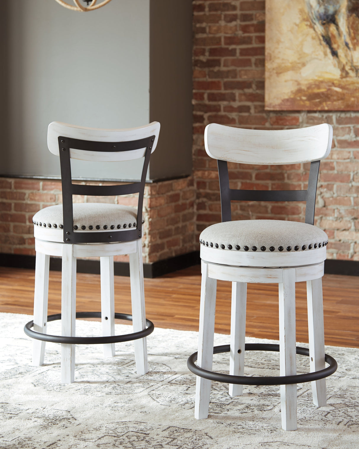Valebeck White & Brown Counter Height Set by Ashley at Eve Furniture