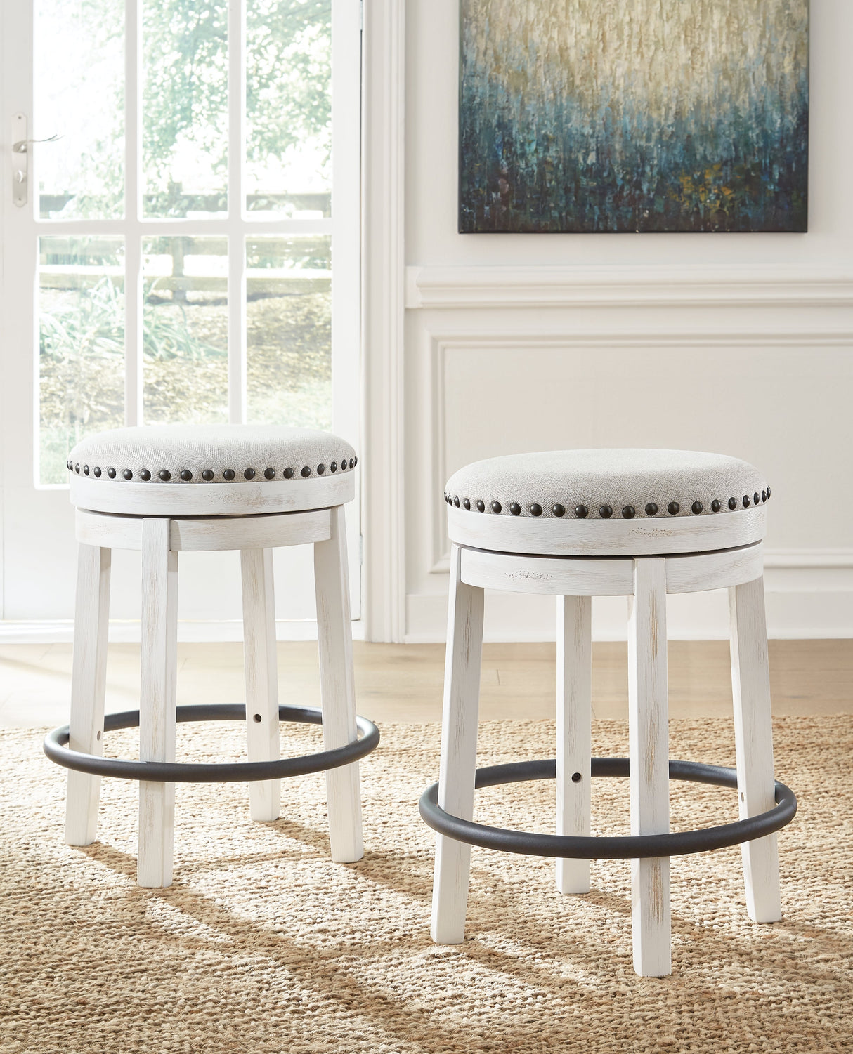 Valebeck White & Brown Counter Height Set by Ashley at Eve Furniture