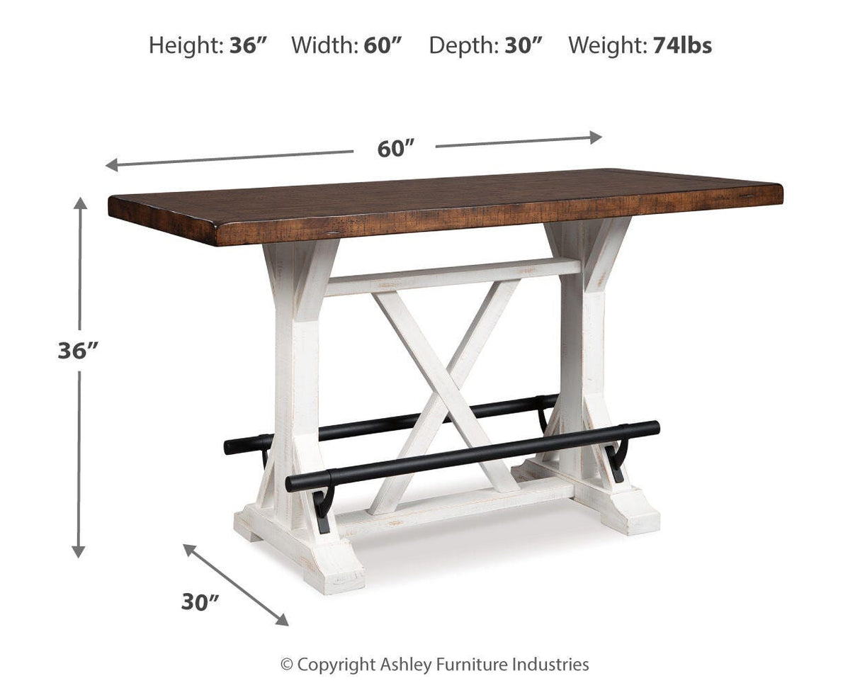 Valebeck White & Brown Counter Height Set by Ashley at Eve Furniture