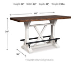 Valebeck White & Brown Counter Height Set by Ashley at Eve Furniture