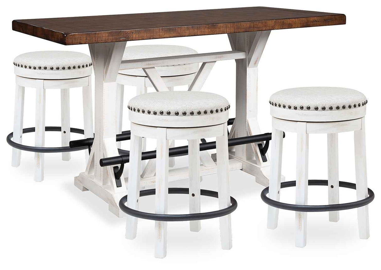 Valebeck White & Brown Counter Height Set by Ashley at Eve Furniture