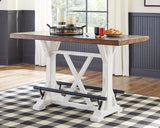 Valebeck White & Brown Counter Height Set by Ashley at Eve Furniture