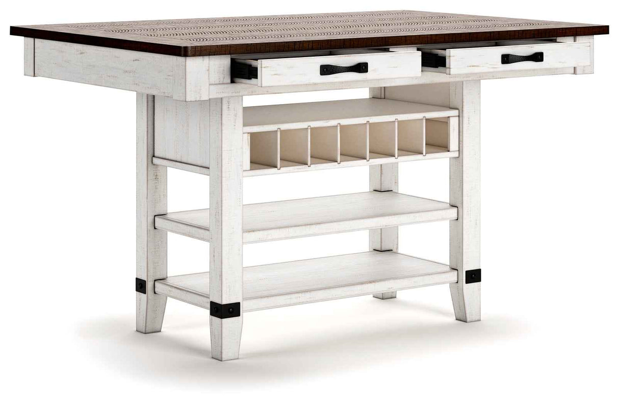 Valebeck White & Brown Counter Height Set by Ashley at Eve Furniture
