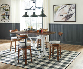 Valebeck White & Brown Counter Height Set by Ashley at Eve Furniture
