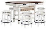 Valebeck White & Brown Counter Height Set by Ashley at Eve Furniture