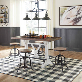 Valebeck White & Brown Counter Height Set by Ashley at Eve Furniture