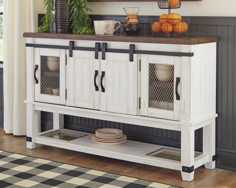 Valebeck White/Brown Dining Server by Ashley at Eve Furniture
