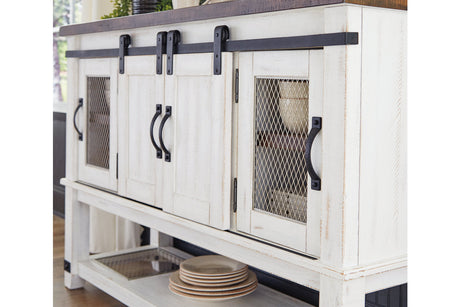 Valebeck White/Brown Dining Server by Ashley at Eve Furniture