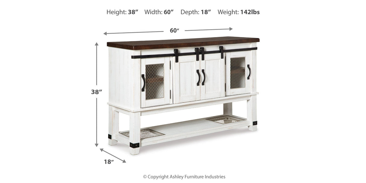 Valebeck White/Brown Dining Server by Ashley at Eve Furniture