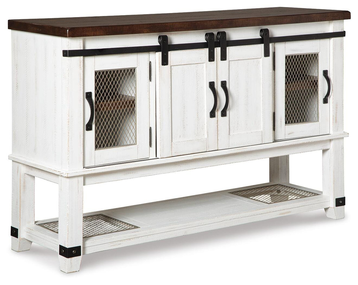 Valebeck White/Brown Dining Server by ASHLEY FURNITURE at Eve Furniture