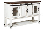 Valebeck White/Brown Dining Server by ASHLEY FURNITURE at Eve Furniture