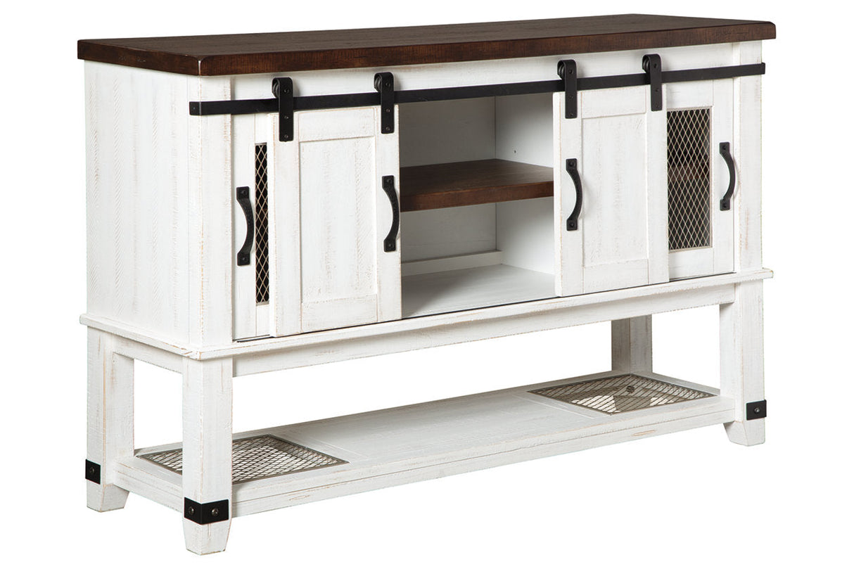 Valebeck White/Brown Dining Server by ASHLEY FURNITURE at Eve Furniture
