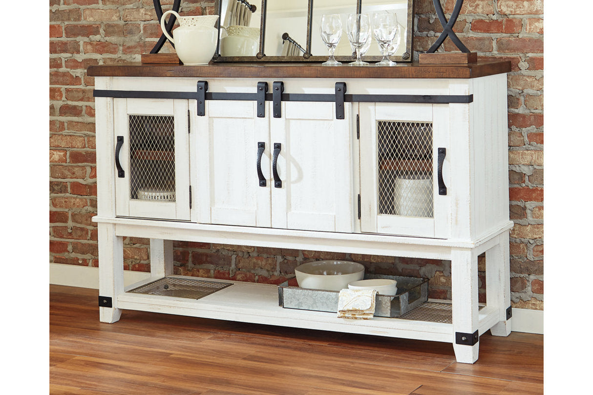 Valebeck White/Brown Dining Server by ASHLEY FURNITURE at Eve Furniture