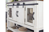 Valebeck White/Brown Dining Server by ASHLEY FURNITURE at Eve Furniture