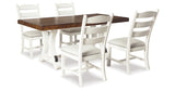 Valebeck White/Brown Dining Table and 4 Chairs by Ashley at Eve Furniture