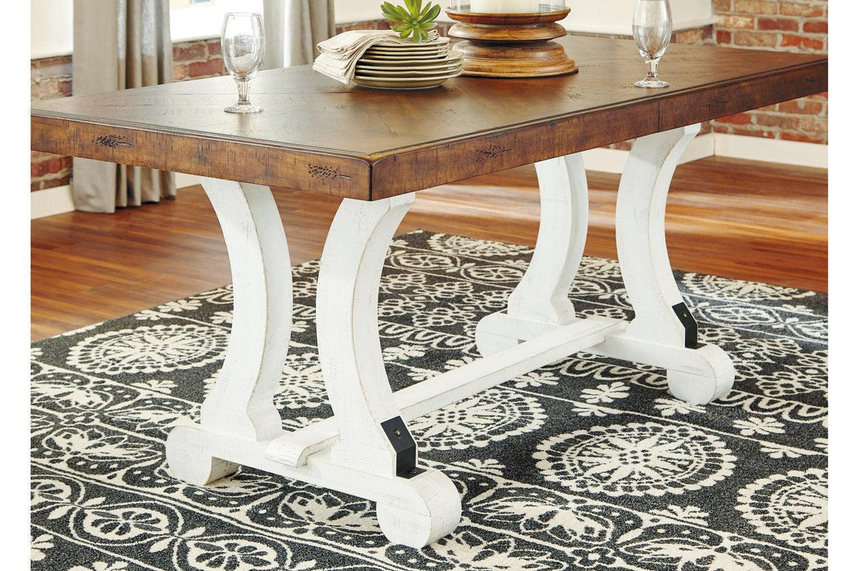 Valebeck White/Brown Dining Table by Ashley at Eve Furniture