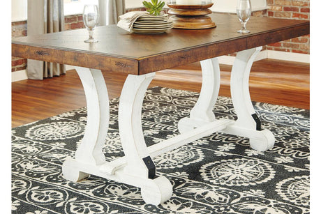 Valebeck White/Brown Dining Table by Ashley at Eve Furniture