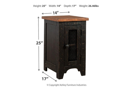 Valebeck Black/Brown Chairside End Table by Ashley at Eve Furniture