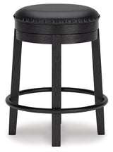 Valebeck Black Counter Height Barstool by Ashley at Eve Furniture