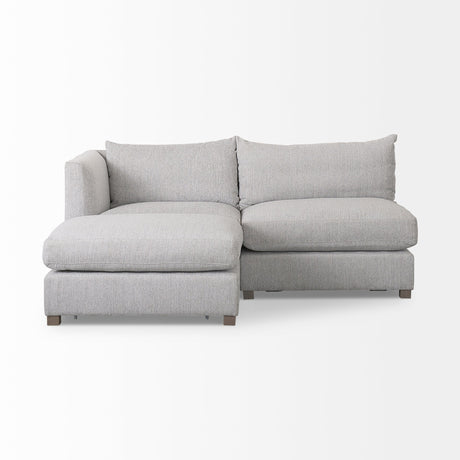 Valence 3 Piece Light Gray Modular Sofa Set (Included 1 Ottoman) by Mercana at Eve Furniture