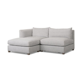 Valence 3 Piece Light Gray Modular Sofa Set (Included 1 Ottoman) by Mercana at Eve Furniture