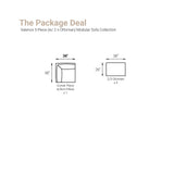 Valence 3 Piece Light Gray Modular Sofa Set (Included 2 x Ottoman) by Mercana at Eve Furniture