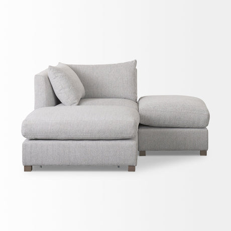Valence 3 Piece Light Gray Modular Sofa Set (Included 2 x Ottoman) by Mercana at Eve Furniture