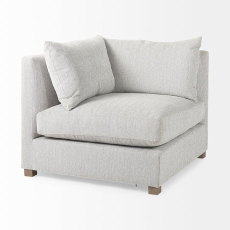 Valence 3 Piece Light Gray Modular Sofa Set (Included 2 x Ottoman) by Mercana at Eve Furniture