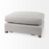 Valence 3 Piece Light Gray Modular Sofa Set (Included 2 x Ottoman) by Mercana at Eve Furniture