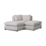 Valence 3 Piece Light Gray Modular Sofa Set (Included 2 x Ottoman) by Mercana at Eve Furniture
