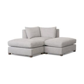 Valence 3 Piece Light Gray Modular Sofa Set (Included 2 x Ottoman) by Mercana at Eve Furniture