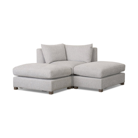 Valence 3 Piece Light Gray Modular Sofa Set (Included 2 x Ottoman) by Mercana at Eve Furniture