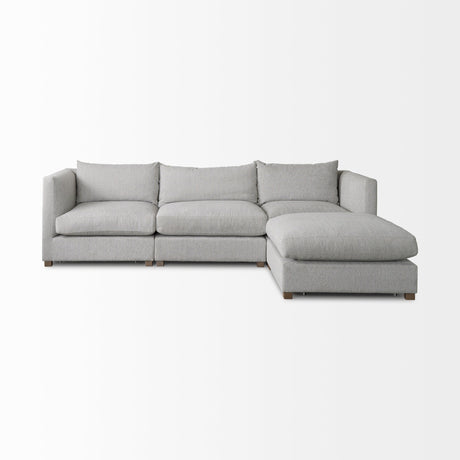 Valence 4 Piece Light Gray Modular Sofa Set (Included 1 Ottoman) by Mercana at Eve Furniture