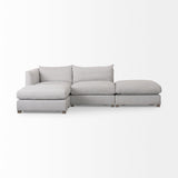 Valence 4 Piece Light Gray Modular Sofa Set (Included 2 x Ottoman) by Mercana at Eve Furniture